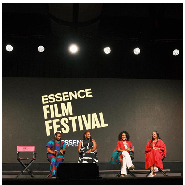Producer Ralph joins Covin and Traylor for a panel discussion at the 2023 Essence Film Festival.