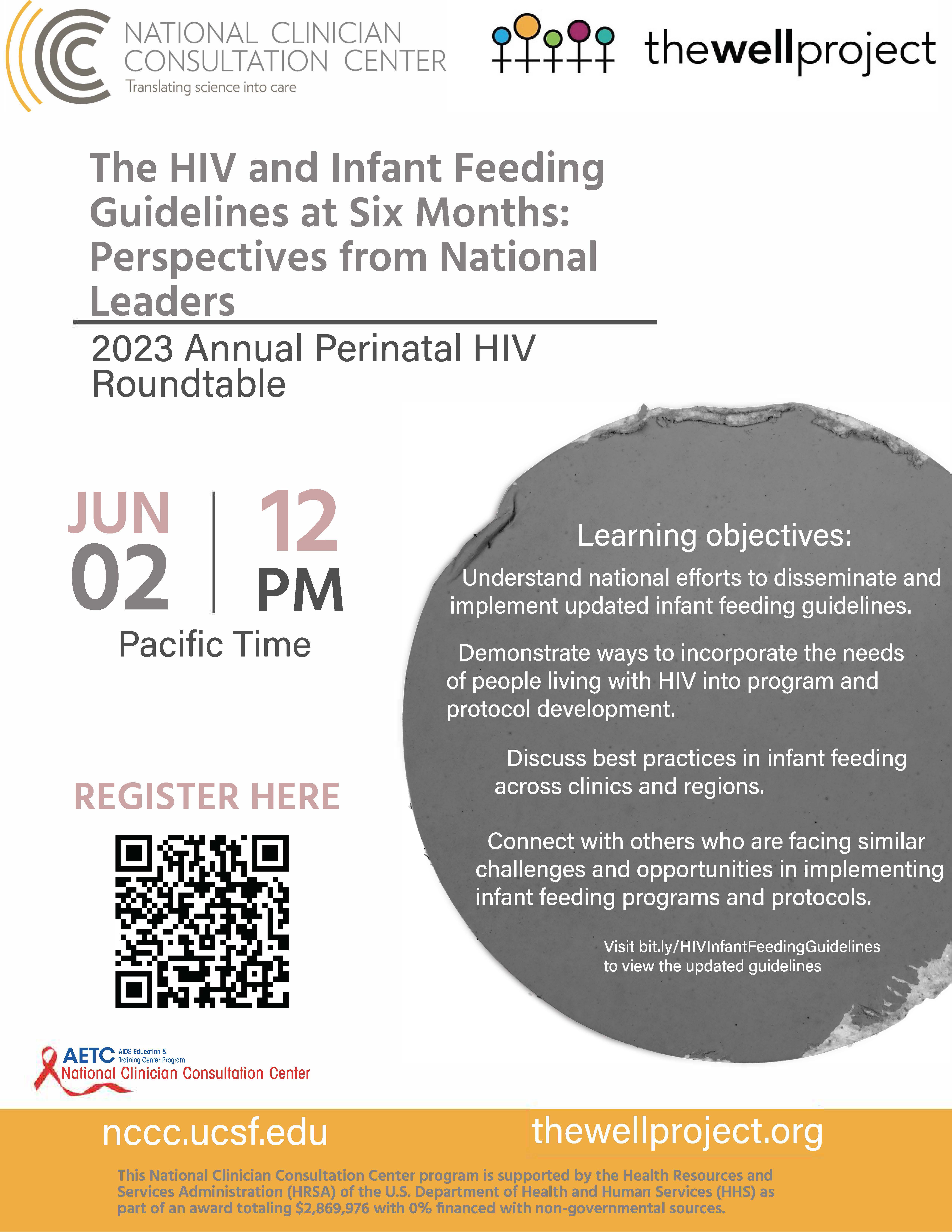 Details for the 2023 Perinatal HIV Roundtable event.