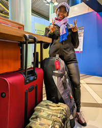 Blogger Eliane (HIVstigmafighter) with luggage.