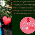 Eliane (HIVstigmafighter) holding a heart with the words of her poem, "HEART".