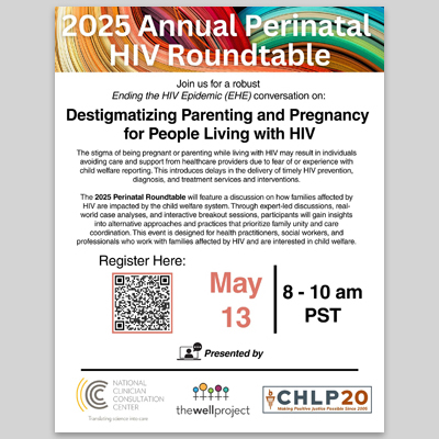 Flyer for 2025 Perinatal HIV Roundtable.