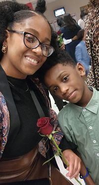 A Girl Like Me blogger Justine Davenport with her son.