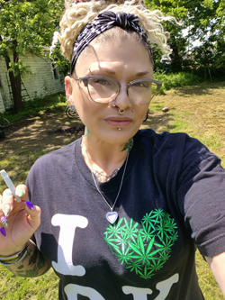 A Girl Like Me blogger "Cupcake80" smoking a joint.