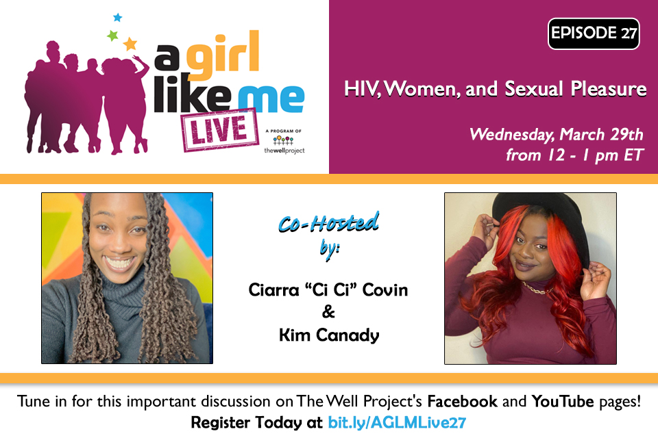 A Girl Like Me LIVE logo, headshots of Ciarra "Ci Ci" Covin and Kim Canady, and event details.