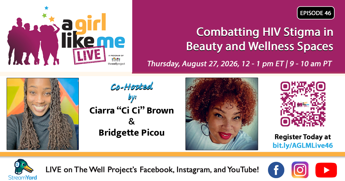 Flyer for A Girl Like Me LIVE including headshots of co-hosts as well as a link and QR code to register.