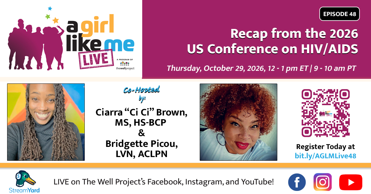 Flyer for A Girl Like Me LIVE with headshots of Ciarra "Ci Ci" Brown and Bridgette Picou and details for the event.