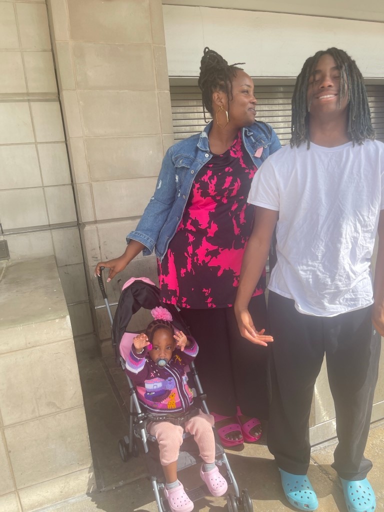 Ci Ci with her children, Zion and Zuri.