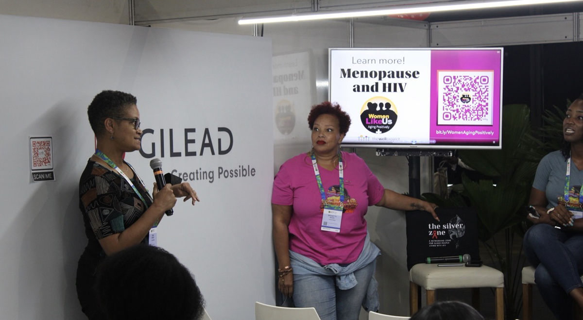 Tonia Poteat and Bridgette Picou presenting on Menopause and HIV at AIDS 2026.