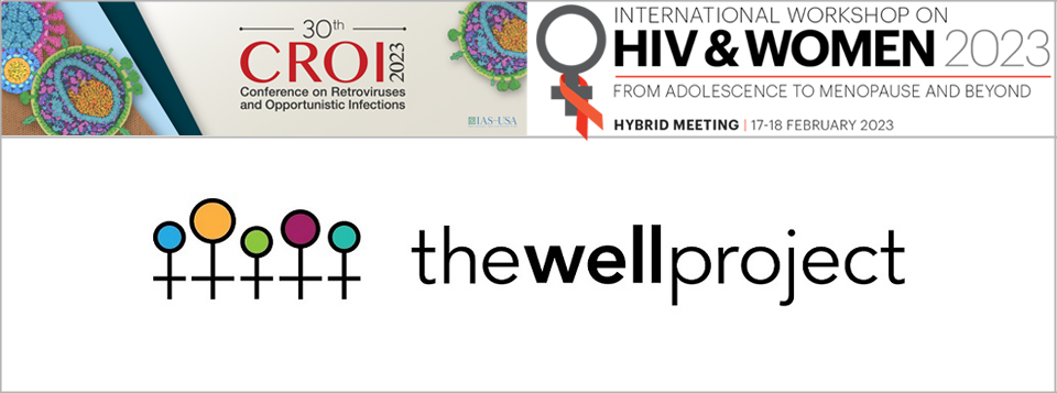 Logos for CROI, The Well Project, and IWHW.