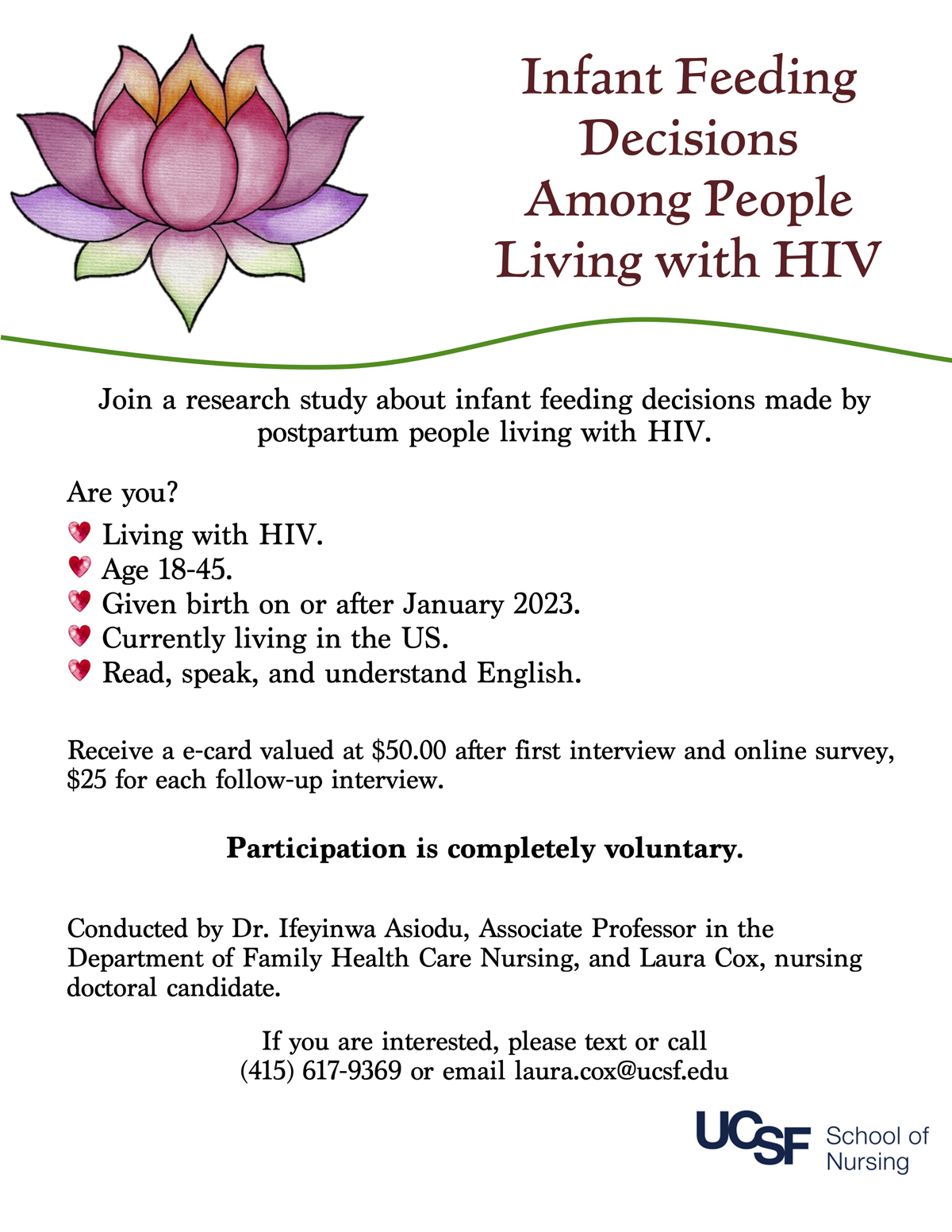 Flyer for study.