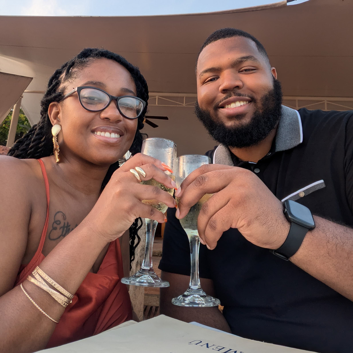 A Girl Like Me blogger Justine and her partner.