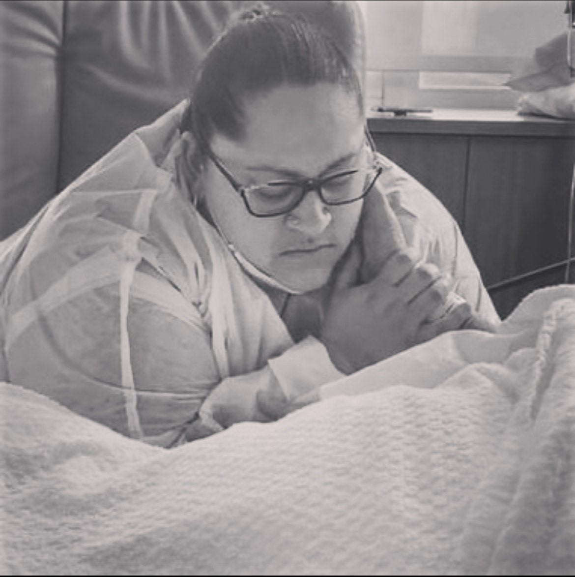 Marissa Gonzalez at her aunt's hospital bedside.
