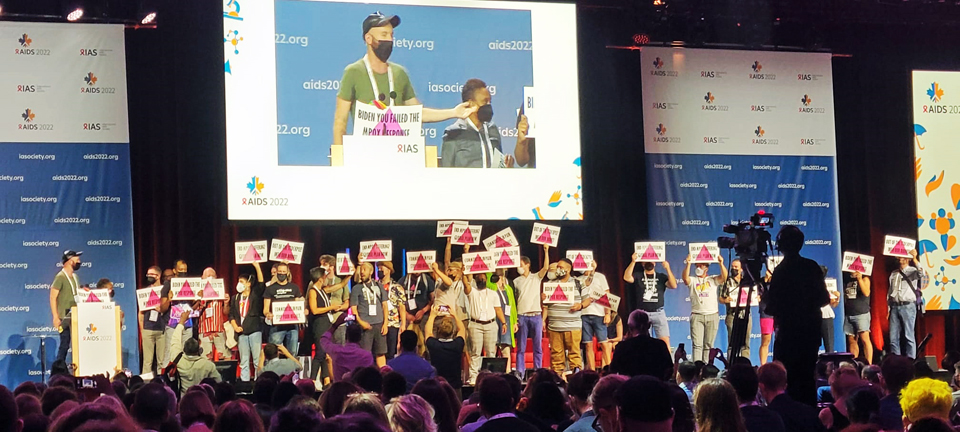 Protest at AIDS 2022.