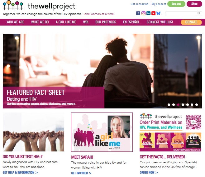 Screenshot of thewellproject.org home page.