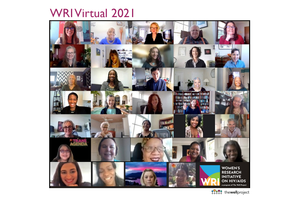 WRI logo and Zoom squares of WRI Virtual 2021 attendees.