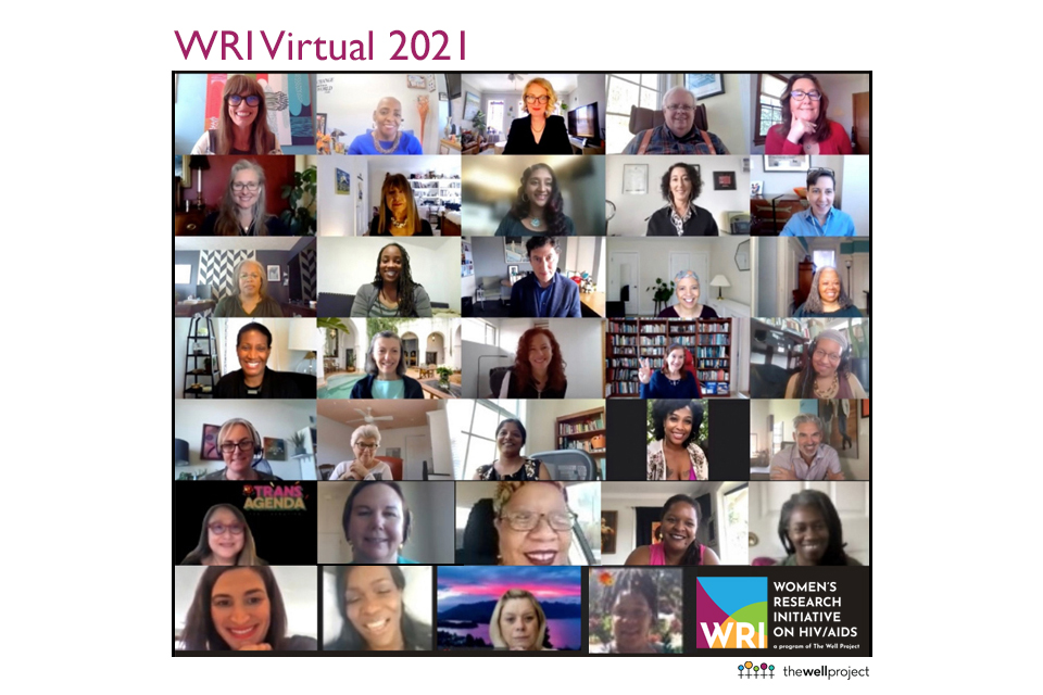 WRI logo and Zoom squares of WRI Virtual 2021 attendees.
