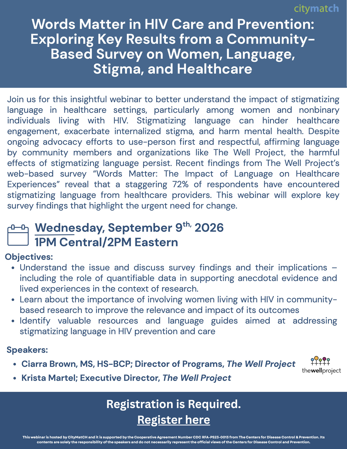 Flyer for webinar.