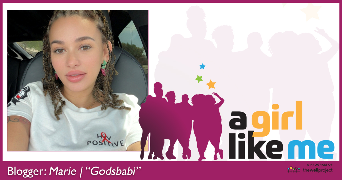 Blogger Marie (&quot;Godsbabi&quot;) and logo for A Girl Like Me.