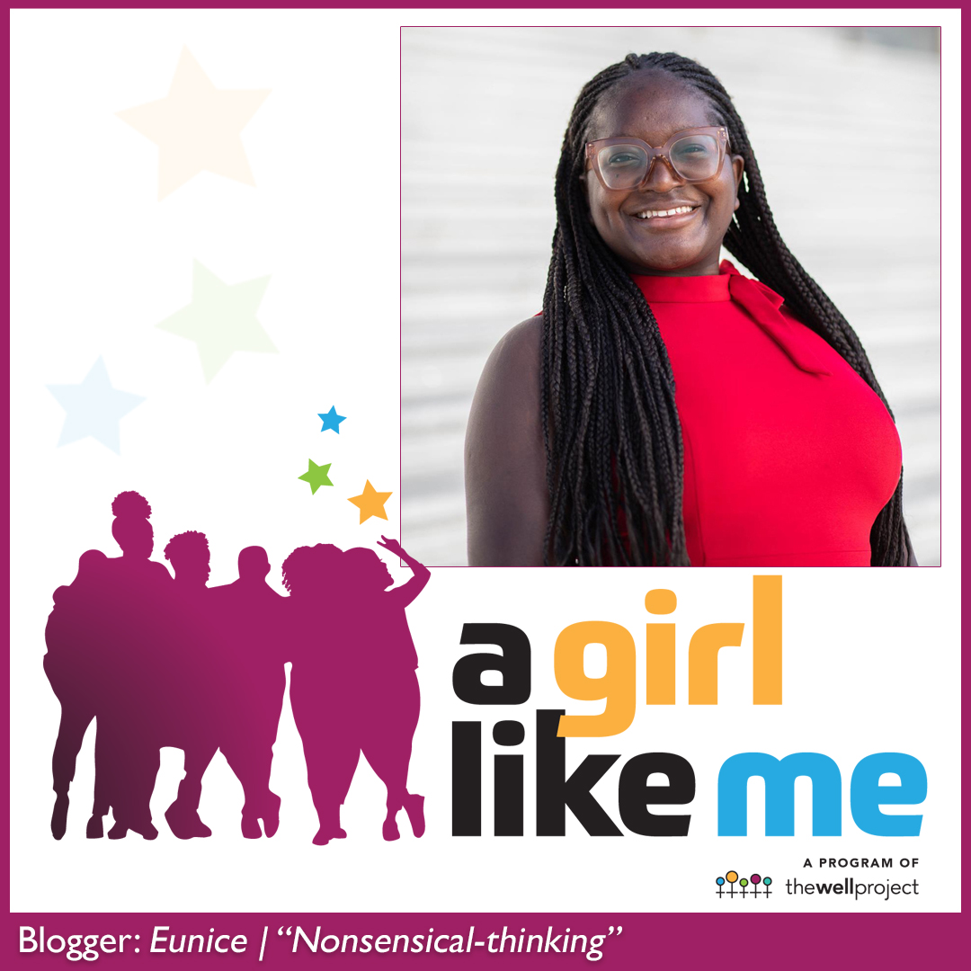 Blogger Eunice ("Nonsensical-thinking") and logo for A Girl Like Me.