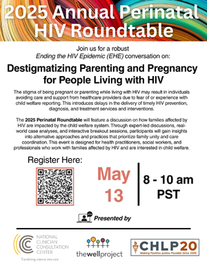 Flyer for 2025 Perinatal HIV Roundtable.