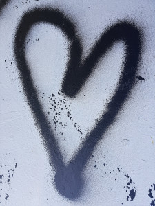 Spray painted heart.
