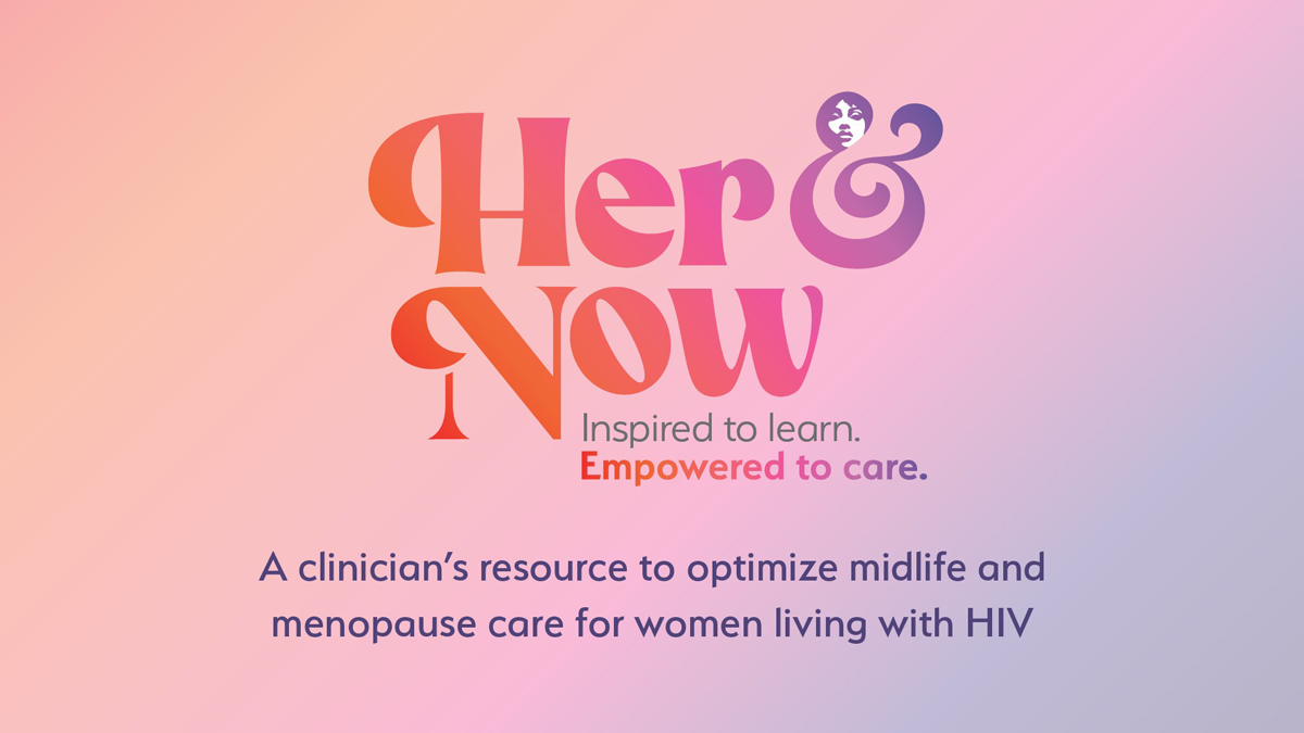 Her &amp; Now logo.