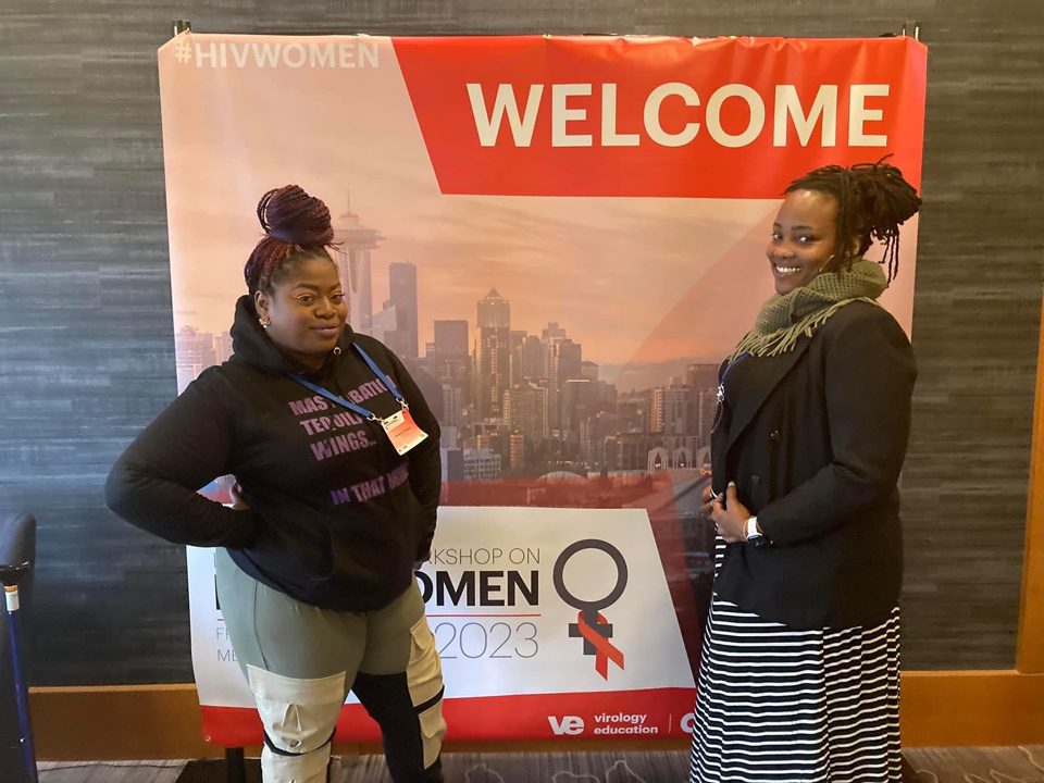 Kim Canady and Ciarra &quot;Ci Ci&quot; Covin at International Workshop on HIV &amp; Women. 