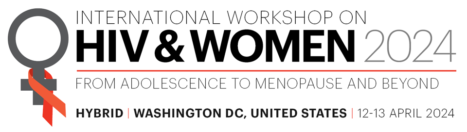 International Workshop on Women and HIV 2024 banner.