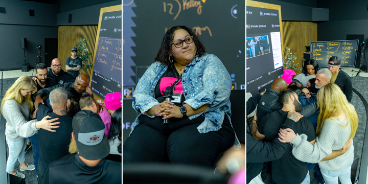 Collage of Marissa and others at an event.