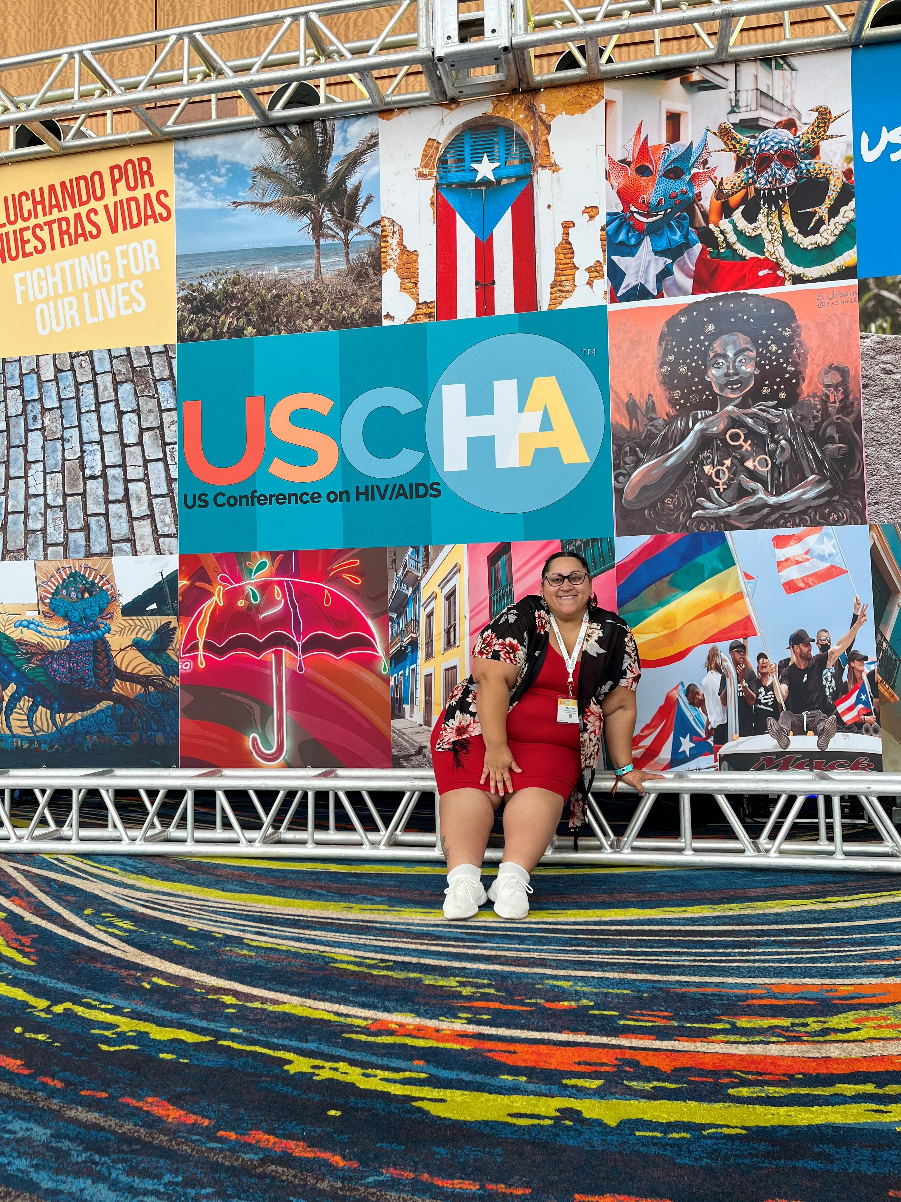 Marissa Gonzalez in front of USCHA sign.