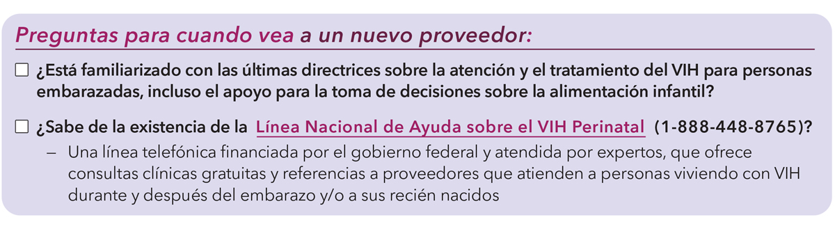 Detalle de la lista de verificación para la preparándose para el parto y el nacimiento.