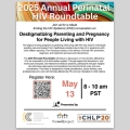 Flyer for 2025 Perinatal HIV Roundtable.