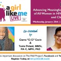 Ciarra "Ci Ci" Covin and Tonia Poteat with logo for A Girl Like Me LIVE.
