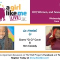 Flyer for event with headshots of Ciarra "Ci Ci" Covin and Kim Canady and details of event.