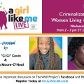 A Girl Like Me LIVE flyer with headshots of Ciarra "Ci Ci" Covin and Mandisa Moore-O'Neal.