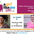 Gina Brown and Oni Blackstock, along with details for event.