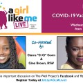Ciarra "Ci Ci" Covin and Gina Brown, along with details for event.