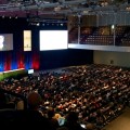 Aerial view: attendees seated at 2016 Conference on Retroviruses and Opportunistic Infections -CROI.