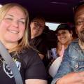 A Girl Like Me blogger Marig2016 and friends in a car.