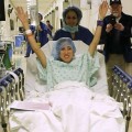 Nina Martinez, the first-ever U.S. person living with HIV (PLWH) to donate a kidney to another PLWH, seen here on the day of her historic surgery in March 2019.