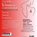 Flyer for the SHE is Women's Conference.