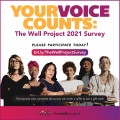 The Well Project 2021 Survey: Your Voice Counts with 6 women and link: bit.ly/TheWellProjectSurvey 
