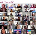 WRI logo and Zoom squares of WRI Virtual 2021 attendees.