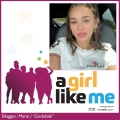 Blogger Marie ("Godsbabi") and logo for A Girl Like Me.