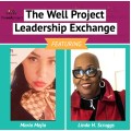 Headshots of Maria Mejia and Linda Scruggs with words "The Well Project Leadership Exchange".