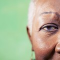 Close-up of an older woman's face.