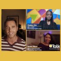 Zoom screen with Karl J. Schmid, Ciarra "Ci Ci" Covin and Maria Mejia.