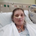 Blogger CupCake in a hospital bed.