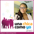 La bloguera Helena Nangombe y el logotipo de Una Chica Como Yo.