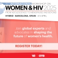 Flyer for International Workshop on Women and HIV 2025.
